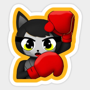 BOXING BLACK CAT Sticker